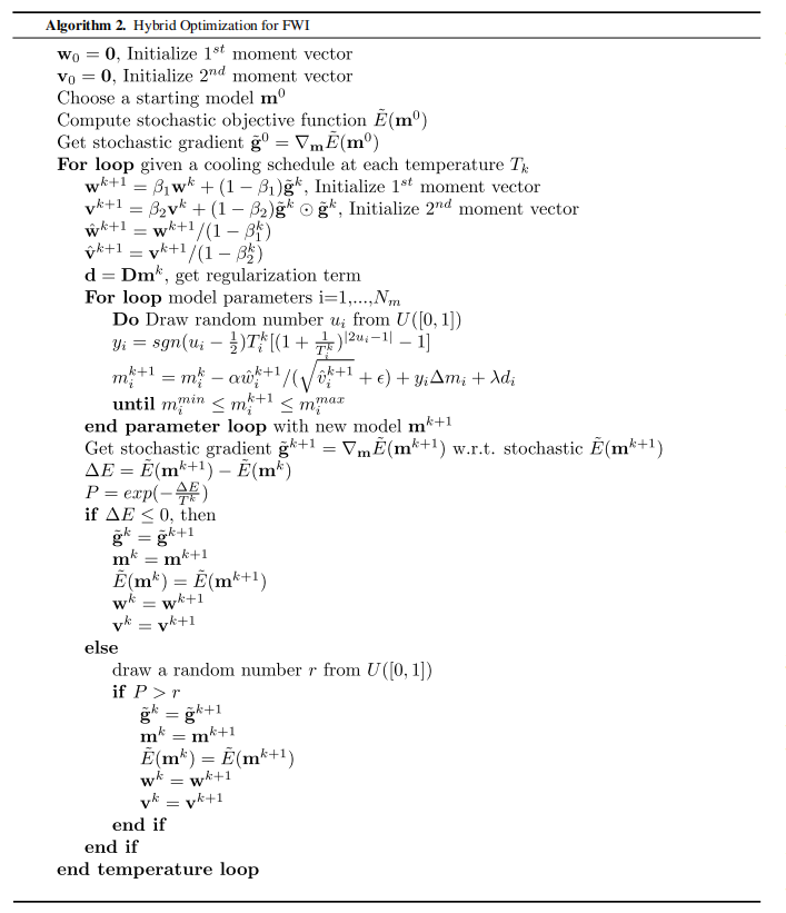 Hybrid optimization pseudocode